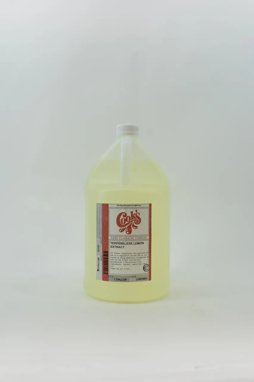 Lemon Flavor Extract Terpenless 1 Gallon - Puratos