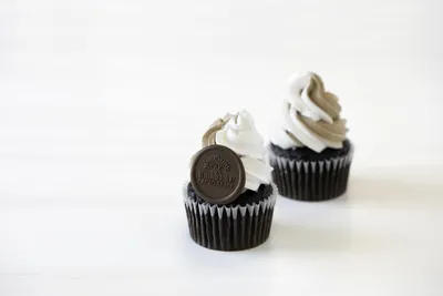 Chocolate & Vanilla Swirl Plant-Based Cupcake