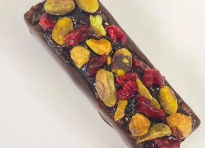 Plant-Based Pistachio Strawberry Brownie