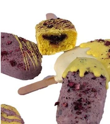 Turmeric Blueberry Cake Pop